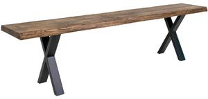 Nordic Living Tmavě hnědá dubová lavice Tolon 180 cm