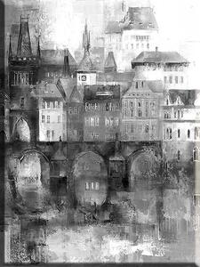 Obraz Staré Město pražské Grey Velikost (šířka x výška): 50x20 cm