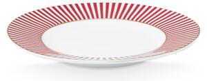 Pip Studio Royal stripes talíř Ø12cm, Bílo-tmavě růžový (talíř tenkostěnného porcelánu)