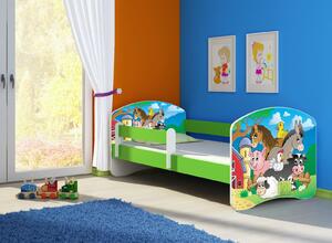 Dětská postel - Farma 2 140x70 cm zelená