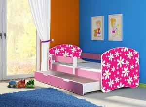 Dětská postel - Růžová sedmikráska 2 140x70 cm + šuplík růžová