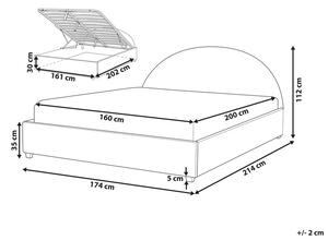 Manželská postel 160 cm Verena (šedá) (s roštem a úložným prostorem). 1076345