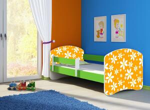 Dětská postel - Oranžová sedmikráska 2 140x70 cm zelená