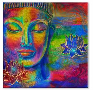 Malvis Abstraktní obraz barevný Buddha Velikost (šířka x výška): 80x80 cm