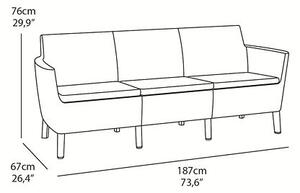 Salemo 3 seater Souprava zahradního nábytku, grafit KETER 236634