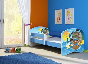 Dětská postel - Piráti 2 140x70 cm modrá