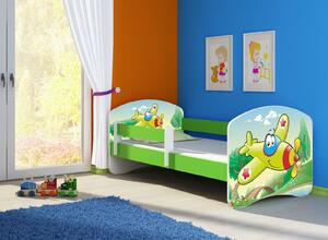 Dětská postel - Letadlo 2 160x80 cm zelená