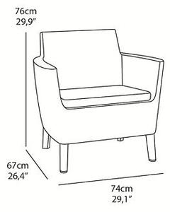 Salemo 3 seater Souprava zahradního nábytku, grafit KETER 236634