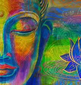 Malvis Abstraktní obraz barevný Buddha Velikost (šířka x výška): 80x80 cm