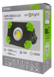 LED reflektor 10W 5000K přenosný - dobíjecí
