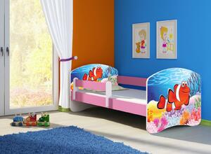 Dětská postel - Rybka 2 160x80 cm růžová