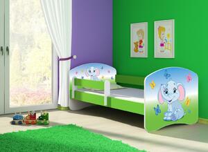 Dětská postel - Barevný sloník 2 140x70 cm zelená