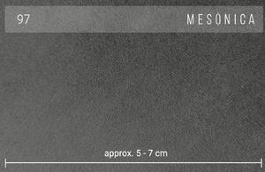 Šedá sametová polohovací rohová pohovka MESONICA Brito, levá 300 cm