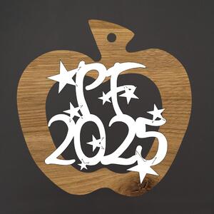 AMADEA Dřevěná ozdoba z masivu jablko - vklad PF 2025, 6 cm, český výrobek