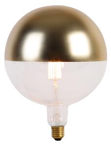 Závěsná lampa zlatá 3-světelná včetně zlatého zrcadla stmívatelné - Cava Luxe
