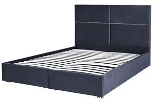 Manželská postel 180 cm Vissarion (černá) (s roštem a úložným prostorem). 1076395