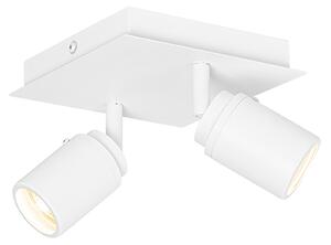 Chytré koupelnové bodové svítidlo bílé čtvercové 2-světelné IP44 vč. 2 Wifi GU10 50mm - Ducha