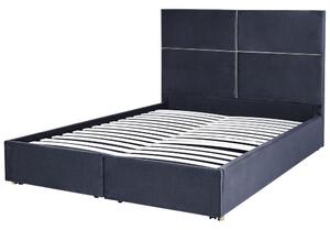 Manželská postel 160 cm Vissarion (černá) (s roštem a úložným prostorem). 1076394