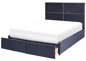 Manželská postel 140 cm Vissarion (černá) (s roštem a úložným prostorem). 1076393