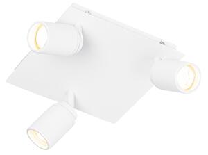 Moderní koupelnové bodové svítidlo bílé čtvercové 3-světlo IP44 - Ducha