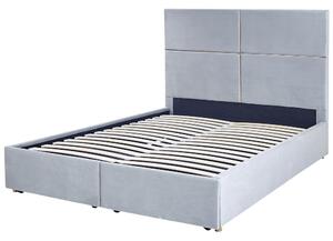 Manželská postel 140 cm Vissarion (šedá) (s roštem a úložným prostorem). 1076396