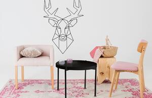 Nordic Design Černá nástěnná kovová dekorace Ades Deer