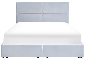Manželská postel 180 cm Vissarion (šedá) (s roštem a úložným prostorem). 1076398