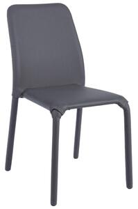 Tmavě šedá koženková jídelní židle Bizzotto Patos
