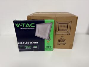 V-TAC Bílý LED reflektor 100W, 8+2ks zdarma, Neutrální bílá 4000 - 4500K
