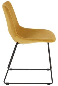 Hořčicově žlutá manšestrová jídelní židle Kave Home Zahara