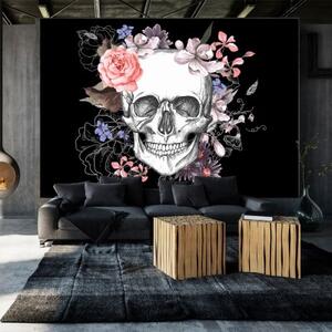 Fototapeta - Skull and Flowers