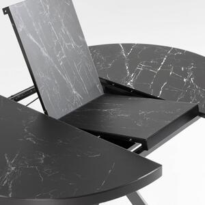 Černý mramorový rozkládací jídelní stůl Kave Home Vashti 120 - 160 cm