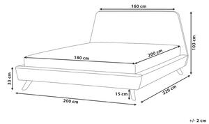 Manželská postel 180 cm Ventura (šedá) (s roštem). 1076422