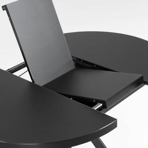 Černý skleněný rozkládací jídelní stůl Kave Home Vashti 120 - 160 cm