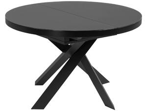 Černý skleněný rozkládací jídelní stůl Kave Home Vashti 120 - 160 cm