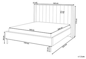 Manželská postel 140 cm Vue (béžová) (s roštem). 1076444