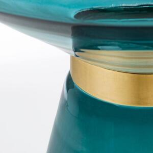 Bizzotto Petrolejově modrý skleněný odkládací stolek Azmin 36 cm