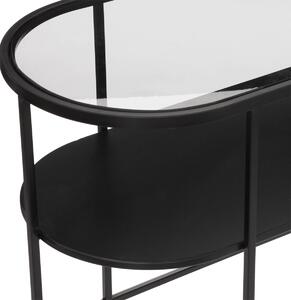 Odkládací stolek PAIGE s poličkou, černý