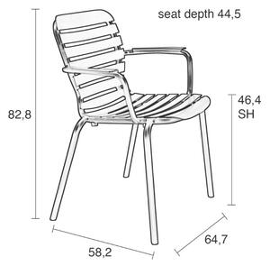 Bílá kovová zahradní židle ZUIVER VONDEL s područkami