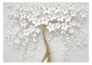 Murando DeLuxe 3D tapeta bílý strom s květy Rozměry (š x v) a Typ: 196x140 cm - samolepící