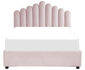 Manželská postel 140 cm Valhala (růžová) (s roštem a úložným prostorem). 1076482