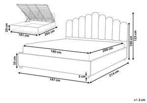 Manželská postel 180 cm Valhala (růžová) (s roštem a úložným prostorem). 1076483