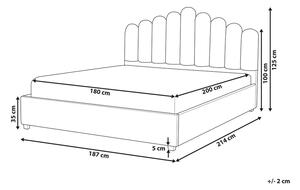 Manželská postel 180 cm Valhala (béžová) (s roštem a úložným prostorem). 1076480