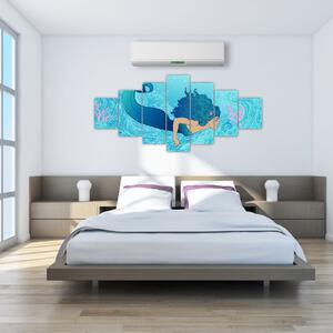 Obraz - Mořská panna (210x100 cm)