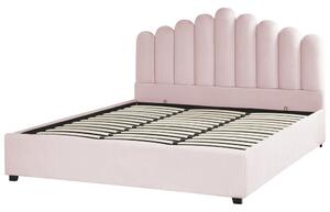 Manželská postel 180 cm Valhala (růžová) (s roštem a úložným prostorem). 1076483