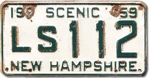 Americká SPZ New Hampshire 1959 Scenic LS 112