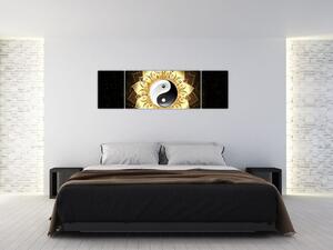 Obraz - Zlatý Yin-Yang (170x50 cm)
