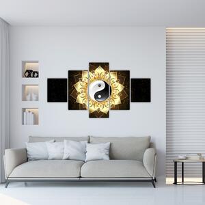 Obraz - Zlatý Yin-Yang (125x70 cm)