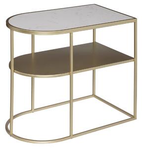 Odkládací stolek PAIGE s poličkou, 52 cm, zlatý