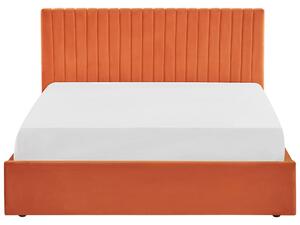 Manželská postel 160 cm Vakarine (oranžová) (s roštem a úložným prostorem). 1076496